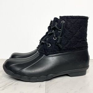 Sperry Saltwater Waterproof Black Duck Boot 6 1/2 M